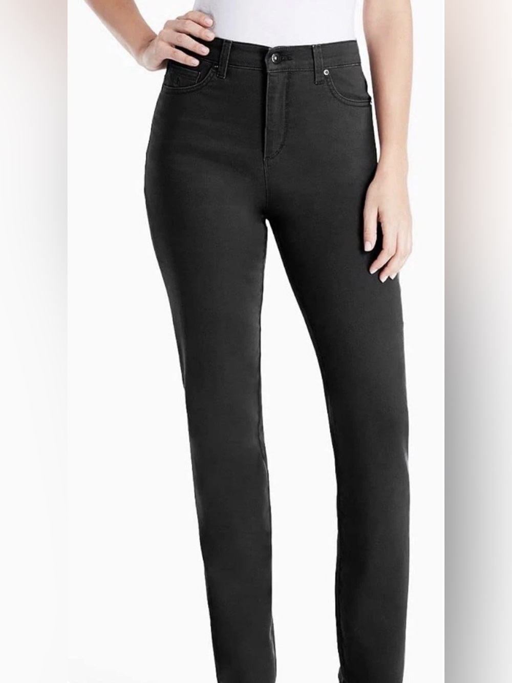 GLORIA VANDERBILT AMANDA Tapered Leg High Rise Classic Fit Black Jeans Sz 6 NWT